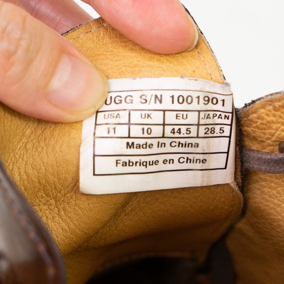 UGG Boots Via Lungarno Leather Moc Toe Ankle Chukka Boot Brown Mens Size US 11 - Picture 6 of 10